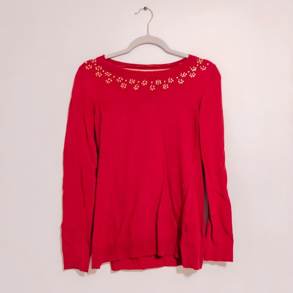 🦀2/$25 Maison Jules Raspberry Studded Sweater - Picture 2 of 6